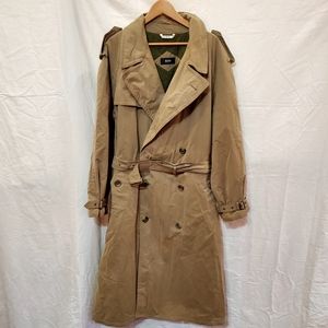 Hugo Boss Men's Long Trench Coat Size 40R Long Sleeves Beige Jacket